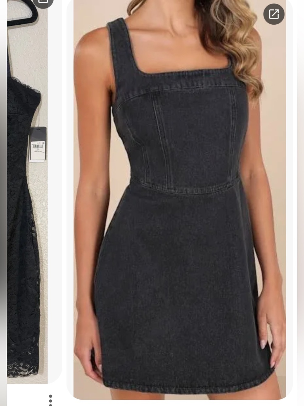 Guess Black Wash Denim Mini Dress